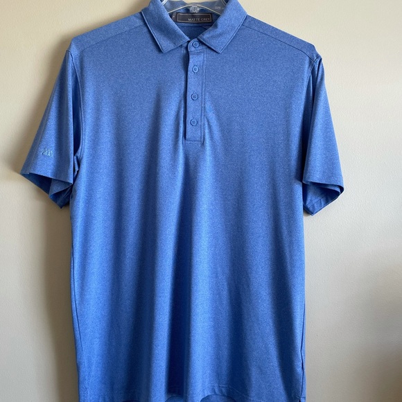 Matte Grey Mens Large Blue Golf Polo 